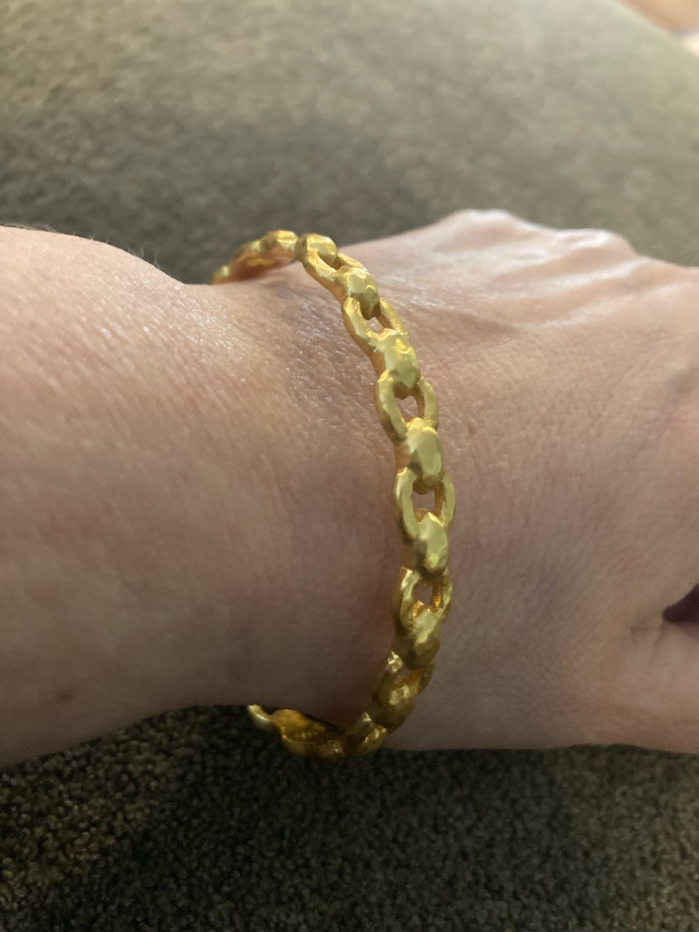 Julie Vos Gold Link Bangle Bracelet.